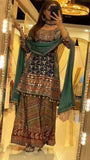 Digital Print Chinon Silk Mirror Work Palazzo Set – Designer Party Wear