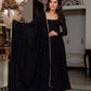 Black Blooming Fabric Anarkali Suit with Dupatta