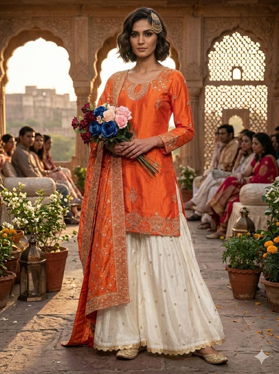 Exquisite Chinon Silk Embroidered Palazzo Set – Elegant Designer Wear