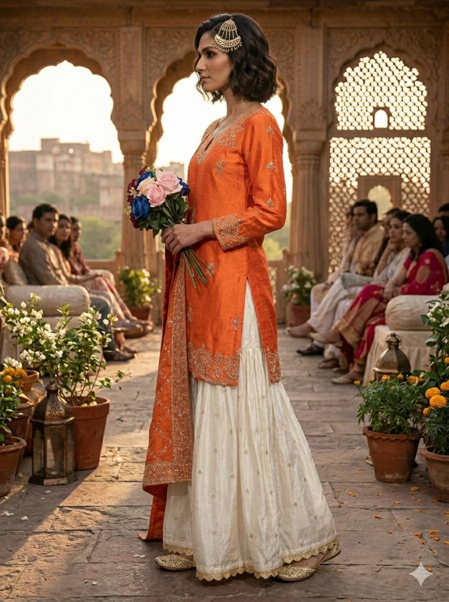 Exquisite Chinon Silk Embroidered Palazzo Set – Elegant Designer Wear
