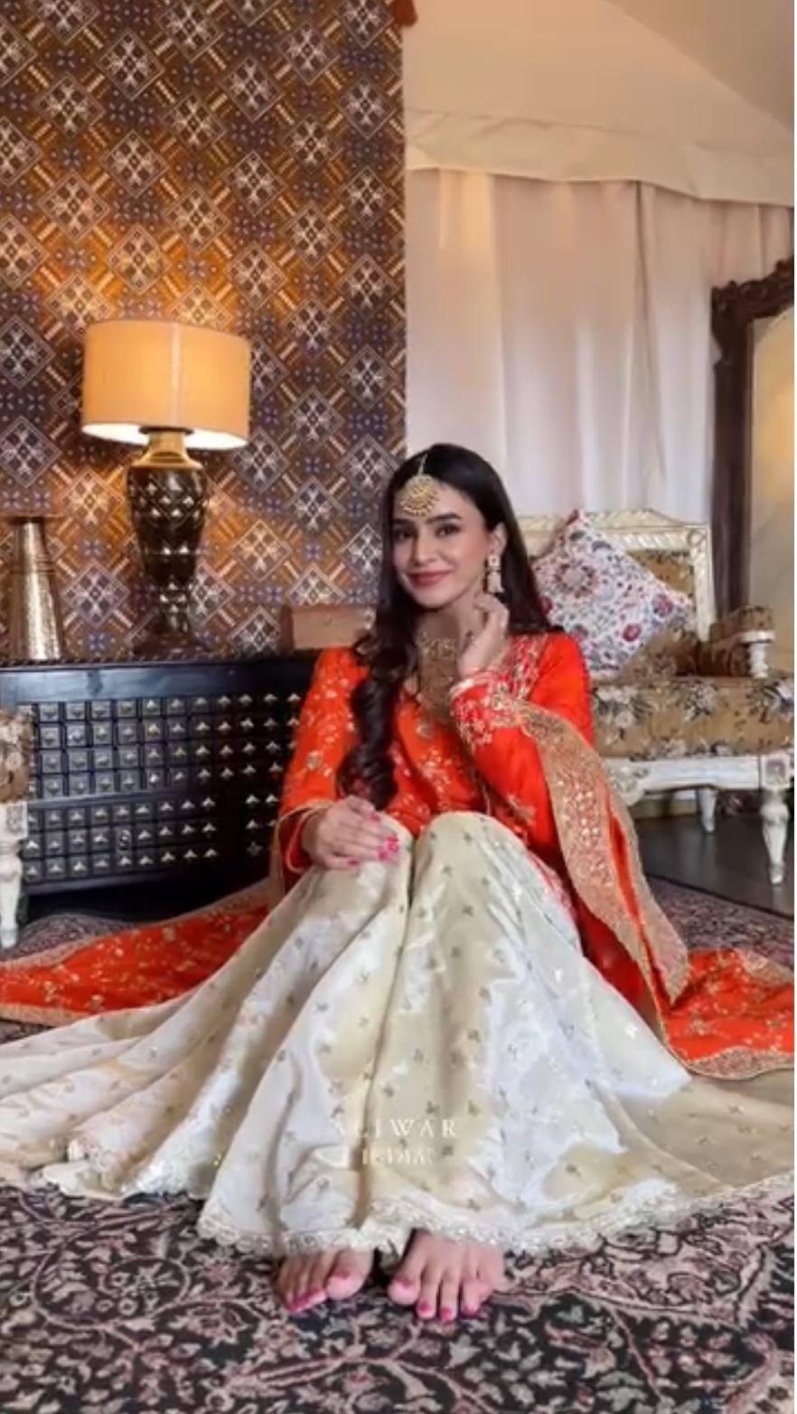 Exquisite Chinon Silk Embroidered Palazzo Set – Elegant Designer Wear