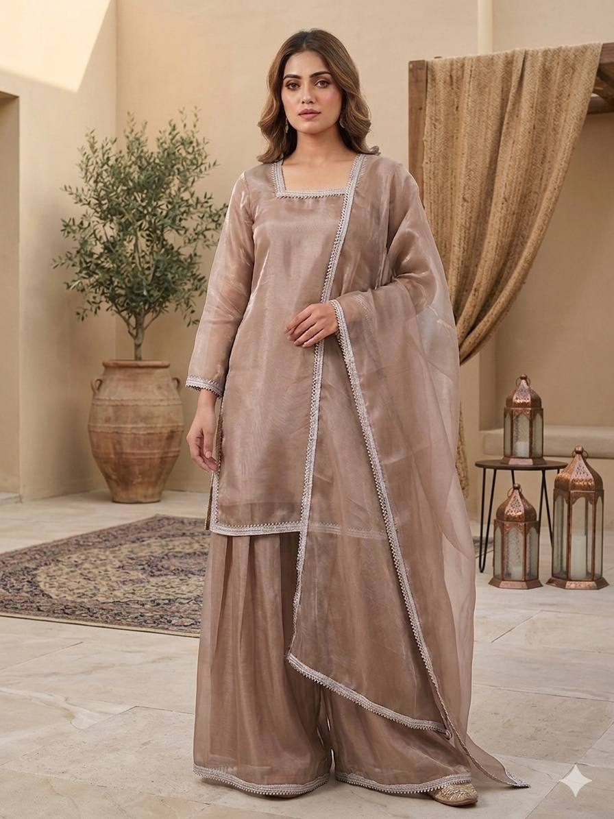 Royal GMY Silk Party Wear 3-Piece Set