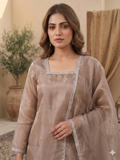 Royal GMY Silk Party Wear 3-Piece Set