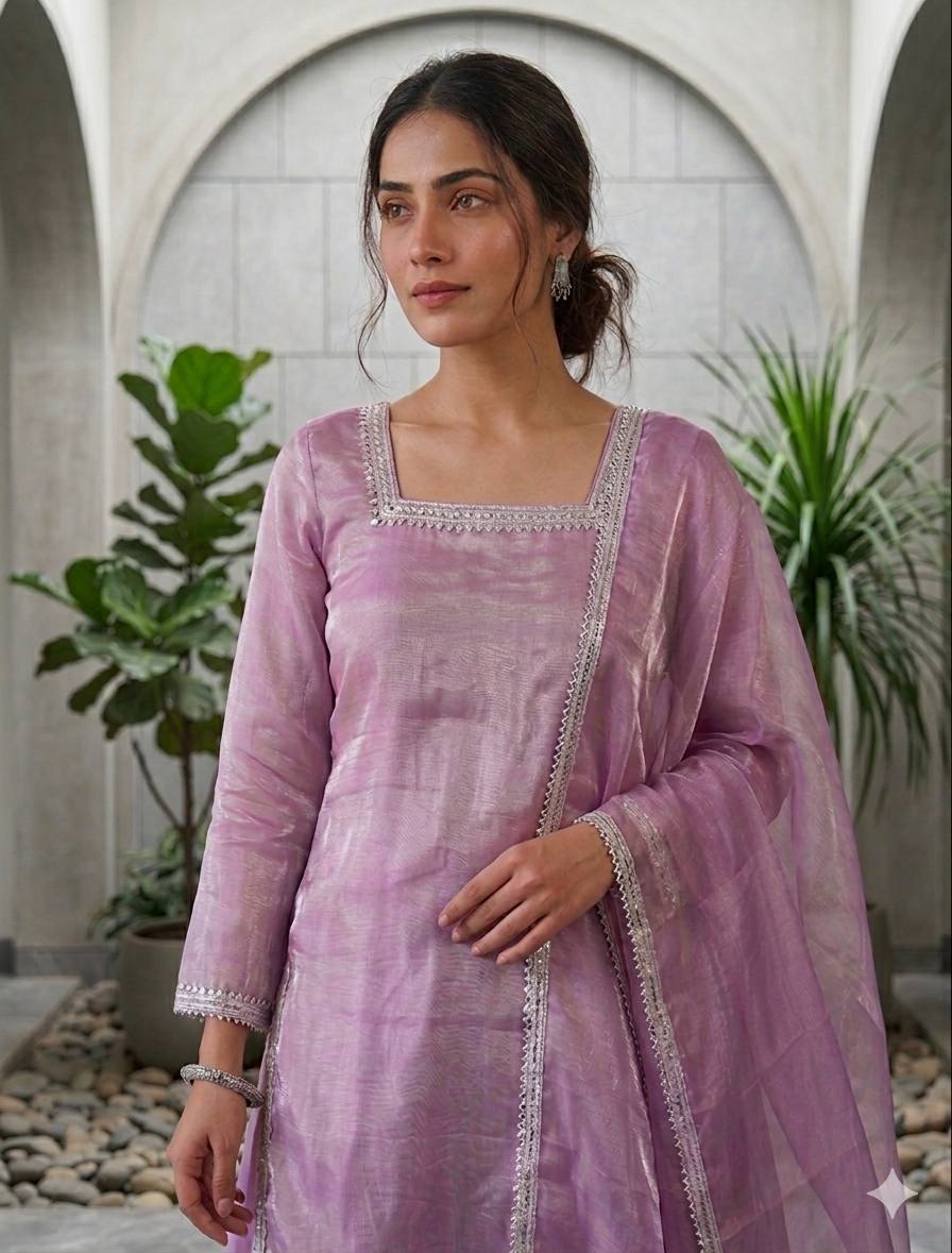 Royal GMY Silk Party Wear 3-Piece Set