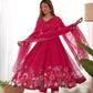 Floral Organza Silk Anarkali Suit Set For Women – Wedding &amp; Festive Collection 🌸