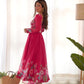 Floral Organza Silk Anarkali Suit Set For Women – Wedding &amp; Festive Collection 🌸