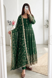 Real Modelling Fandy Silk Embroidered Gown – Elegant Party Wear Edit