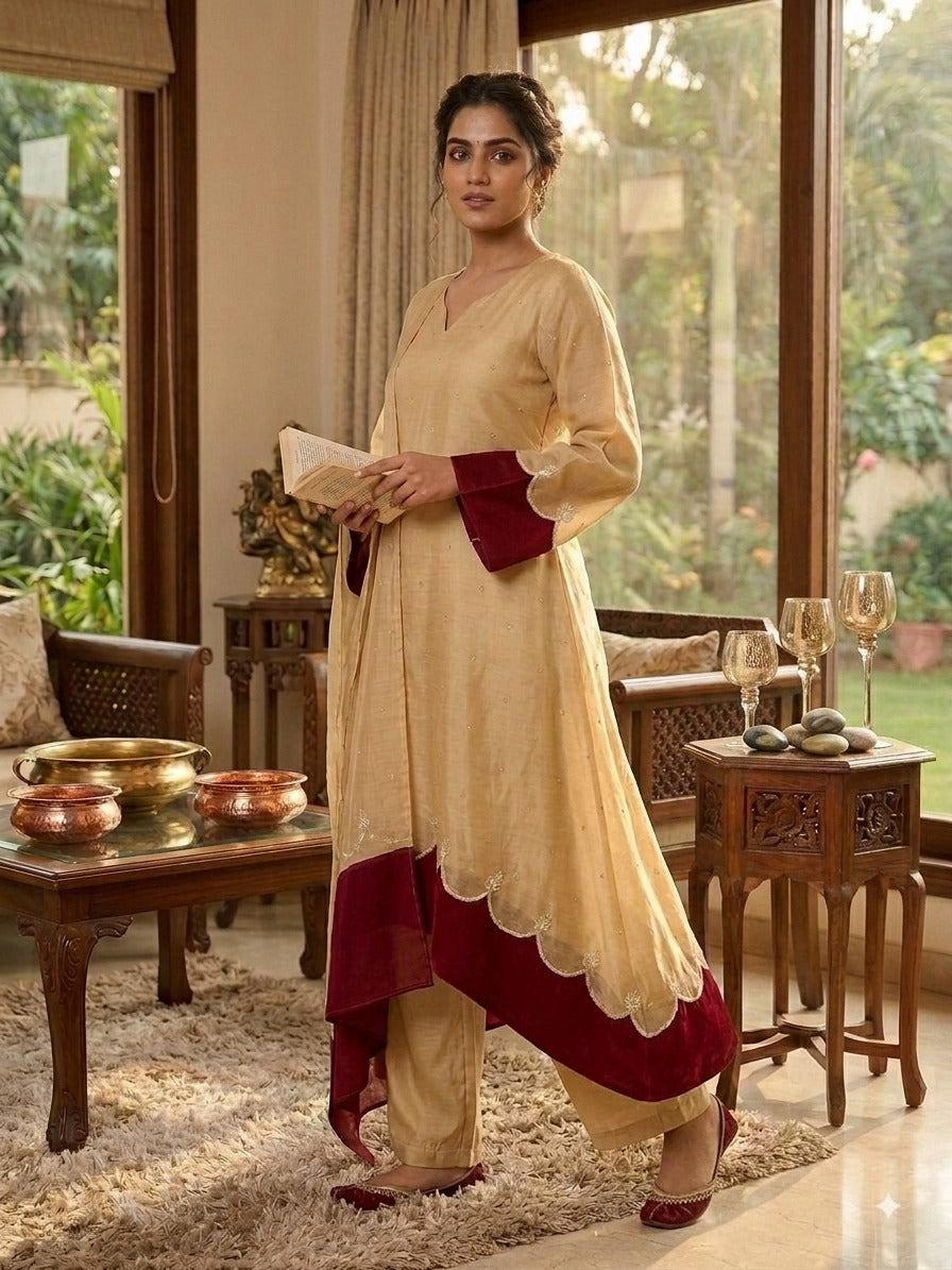 CHANDERI SILK PARTY WEAR SUIT