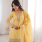 Elegant Crunchy Silk Sharara Suit Set For Women 💛