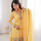 Elegant Crunchy Silk Sharara Suit Set For Women 💛
