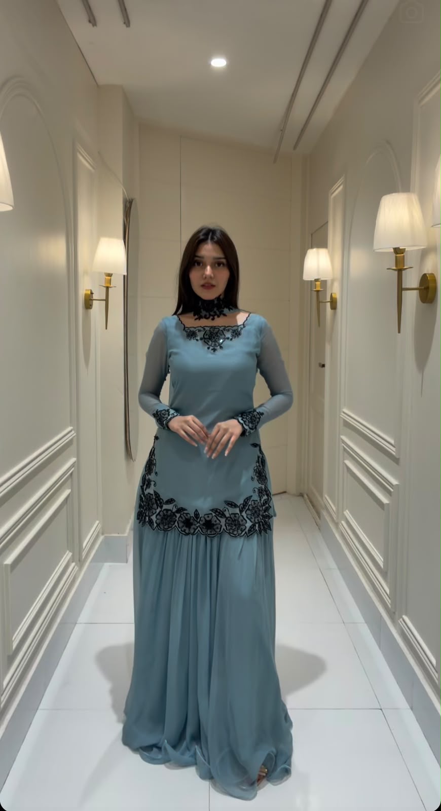 HEAVY FOX GEORGETTE EMBROIDERED CUT WORK SUIT