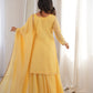 Elegant Crunchy Silk Sharara Suit Set For Women 💛