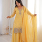 Elegant Crunchy Silk Sharara Suit Set For Women 💛