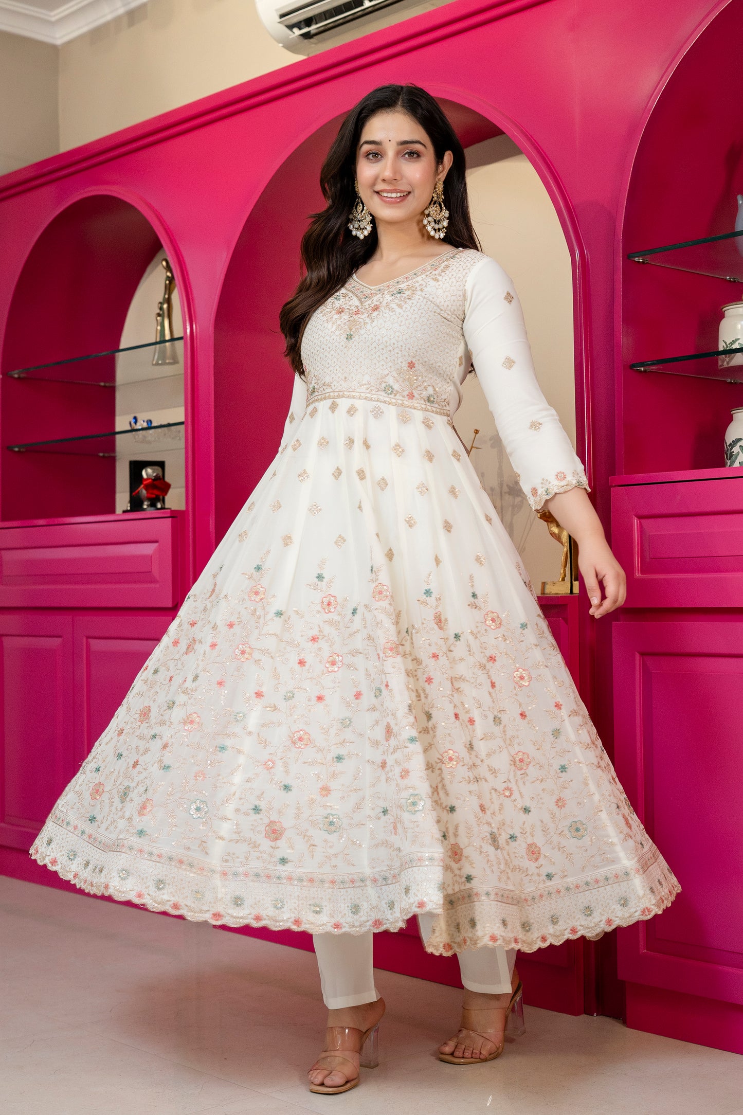 PREMIUM DESIGNER ANARKALI SUIT SET 👑