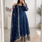 Graceful Crunchy Silk Embroidered Gown – New Party Wear Collection