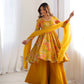 Printed RomanSilk Chanderi Kediya Set – Flared Festive Elegance