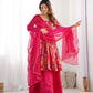 Printed RomanSilk Chanderi Kediya Set – Flared Festive Elegance