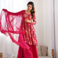 Printed RomanSilk Chanderi Kediya Set – Flared Festive Elegance