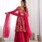 Designer Roman Silk Chanderi Kediya Kurta Palazzo Set For Women