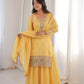 Elegant Crunchy Silk Sharara Suit Set For Women 💛