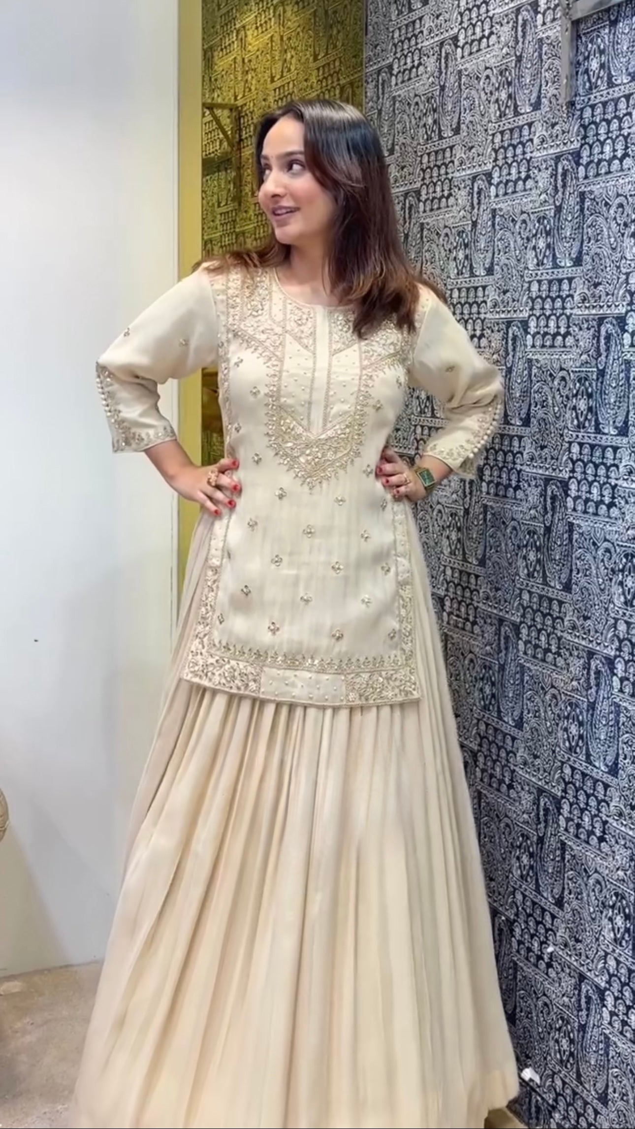 HEAVY CHINON SILK EMBROIDERED LEHENGA SET
