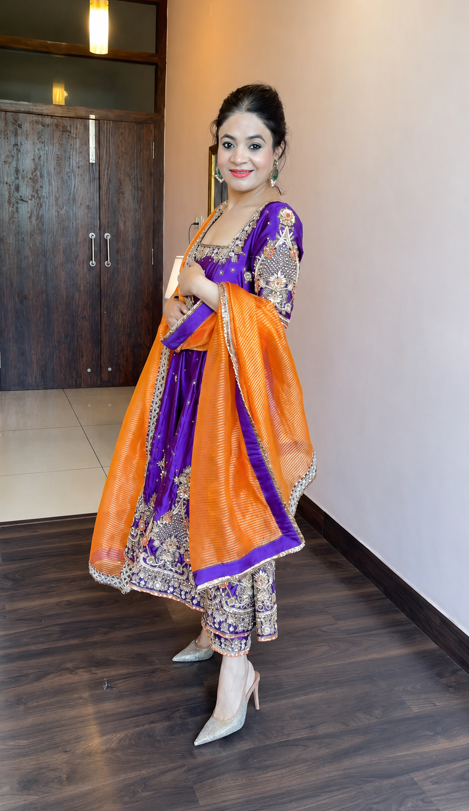 Royal Heavy Silk Embroidered Anarkali Suit Set For Women
