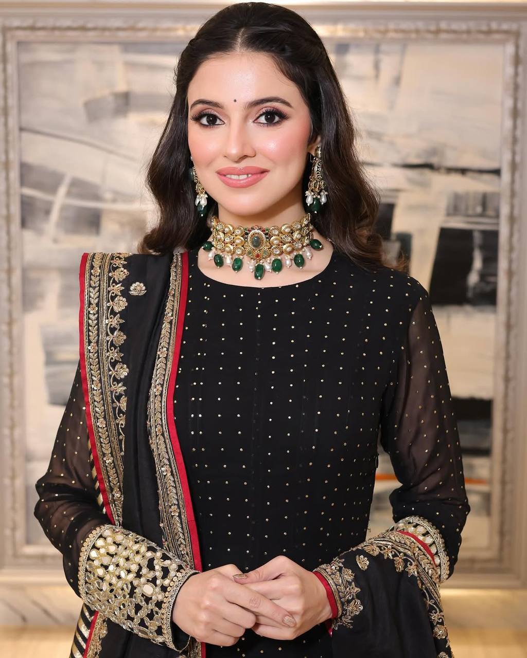Exquisite Faux Blooming Anarkali Suit Set – Heavy Zari &amp; Sequins Work