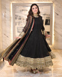 Exquisite Faux Blooming Anarkali Suit Set – Heavy Zari &amp; Sequins Work