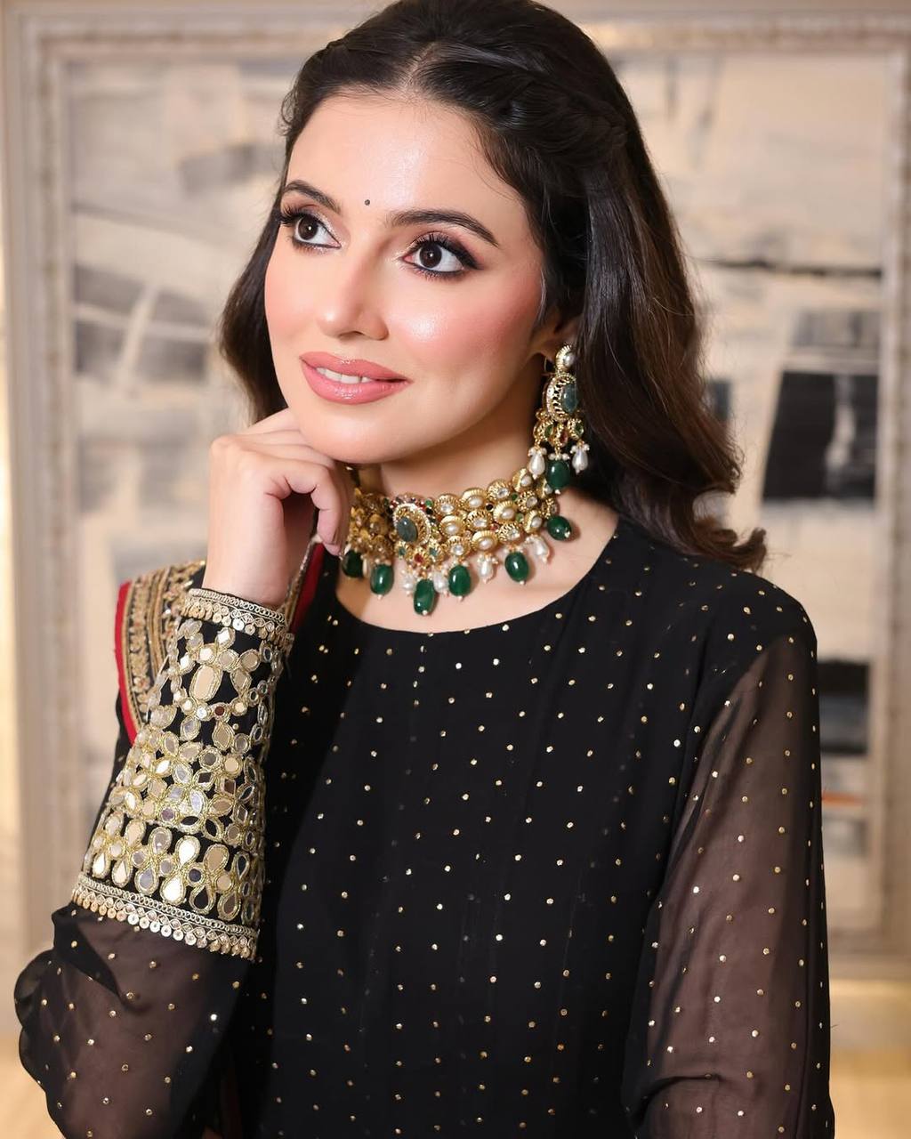 Exquisite Faux Blooming Anarkali Suit Set – Heavy Zari &amp; Sequins Work