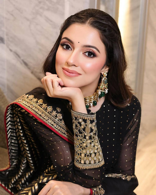 Exquisite Faux Blooming Anarkali Suit Set – Heavy Zari &amp; Sequins Work