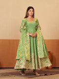 HEAVY JELLY SHIMMER SILK EMBROIDERED GOWN SET