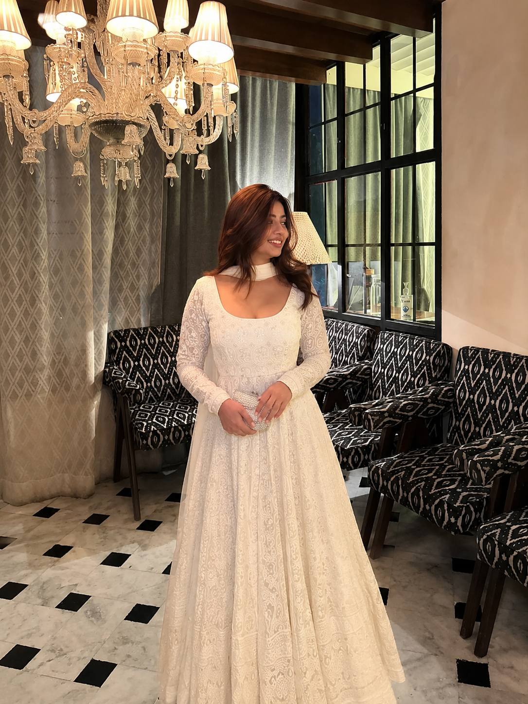Graceful Faux Blooming Anarkali Suit Set – Elegant Gota Patti Collection