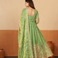 HEAVY JELLY SHIMMER SILK EMBROIDERED GOWN SET