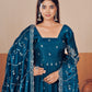 HEAVY JELLY SHIMMER SILK EMBROIDERED GOWN SET