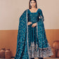 HEAVY JELLY SHIMMER SILK EMBROIDERED GOWN SET