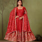 HEAVY JELLY SHIMMER SILK EMBROIDERED GOWN SET