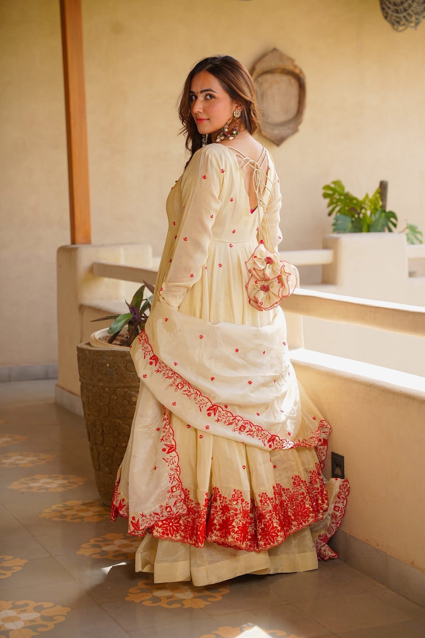 Regal Heavy Silk Anarkali Sarara Suit Set – Embroidered Wedding Collection