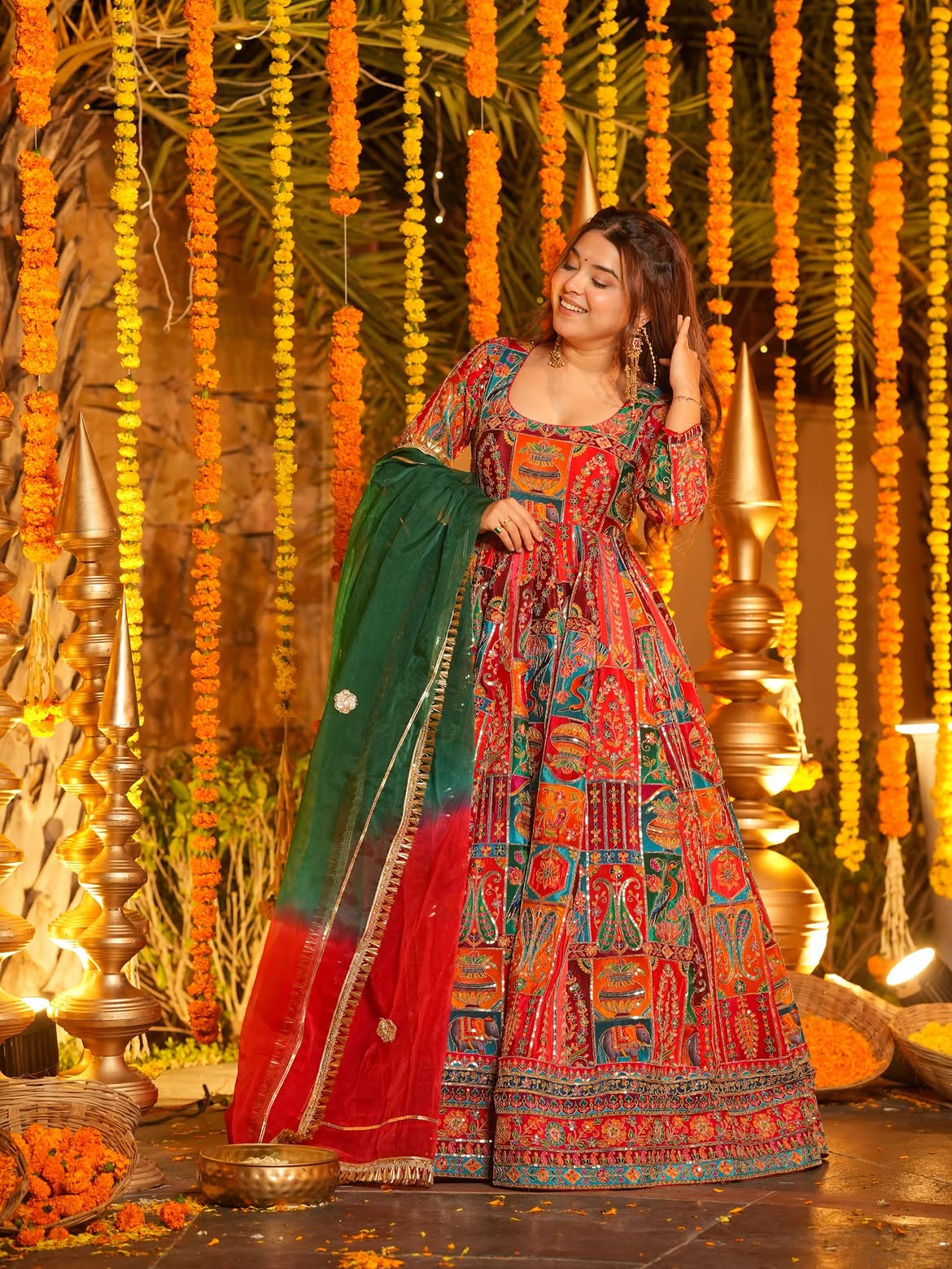 Elegant Crepe Embroidered Maxi Suit Set – Premium Position Print Collection