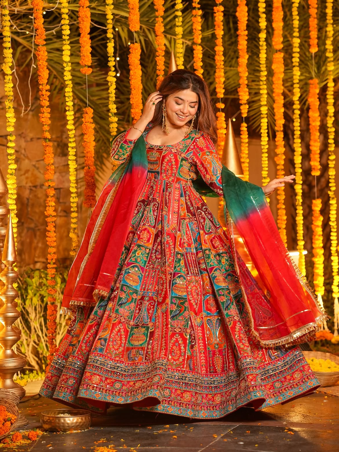 Elegant Crepe Embroidered Maxi Suit Set – Premium Position Print Collection