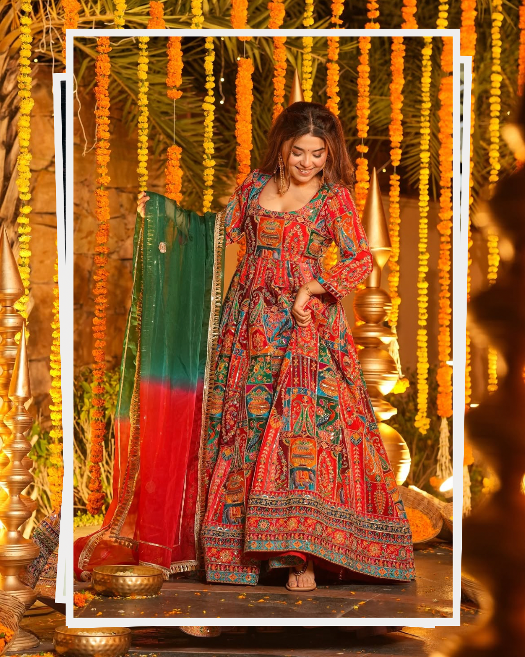 Elegant Crepe Embroidered Maxi Suit Set – Premium Position Print Collection
