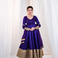 Majestic Heavy Silk Codding Work Anarkali Suit Set For Women