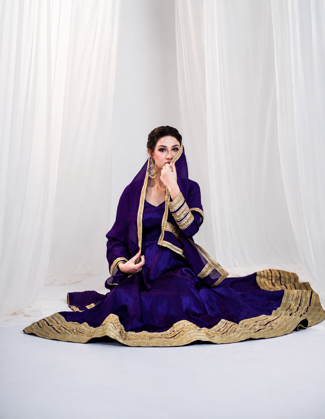 Majestic Heavy Silk Codding Work Anarkali Suit Set For Women