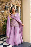Royal Diamond Silk Sequins Sarara Suit Set – Elegant Ethnic Wedding Wear