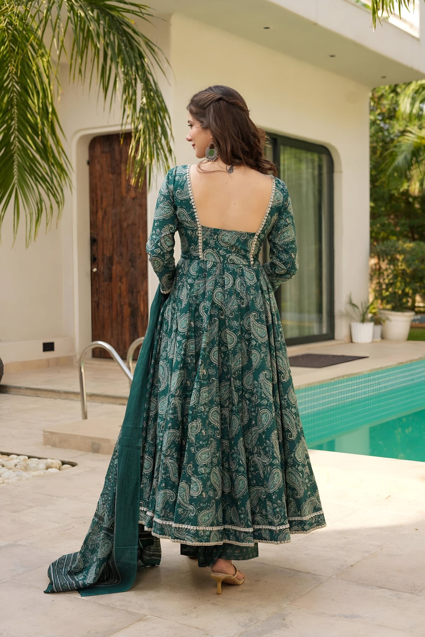 Elaira Printed Muslin Anarkali Set ✨🌸