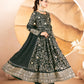 PREMIUM READYMADE DARK GREEN ANARKALI SUIT SET – 3 PIS