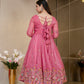 ELEGANT SOFT CRUNCHY SILK GOWN SET – SEQUINS &amp; THREAD WORK ✨
