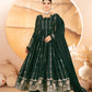 DARK GREEN STAR GEORGETTE ANARKALI SUIT – HEAVY SEQUINS &amp; THREAD WORK ✨