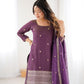 Royal Roman Shimmer Silk Kurta Lehenga Set For Women 👑