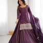 Royal Roman Shimmer Silk Kurta Lehenga Set For Women 👑