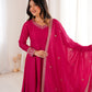 Premium Blooming Vichitra Silk Anarkali Suit Set For Women 💖